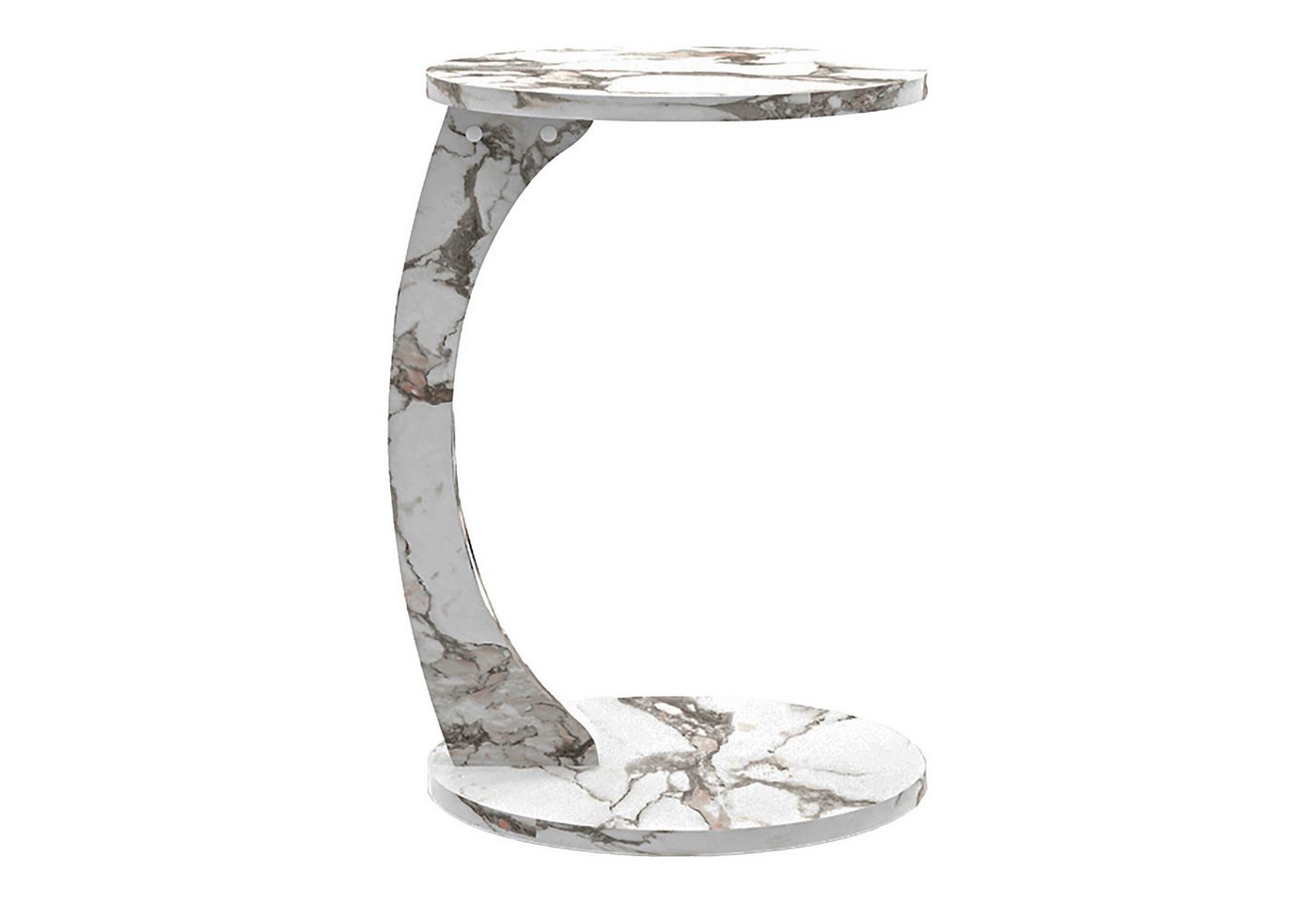 en.casa Beistelltisch, »Holeby« C-Form mit 4 Rollen rund 56xØ38 cm Marmoroptik, cremeweiß en.casa Beistelltisch, »Holeby« C-Form mit 4 Rollen rund 56xØ38 cm Marmoroptik, cremeweiß von en.casa