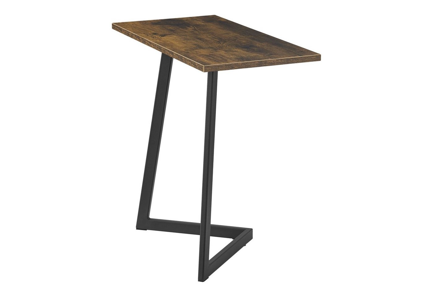en.casa Beistelltisch, »Kalundborg« Sofatisch rechteckig Metallgestell Dunkler Holzton von en.casa