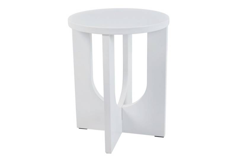 en.casa Beistelltisch, »Kysdajore« rund MDF 50 x Ø40 cm Weiß von en.casa