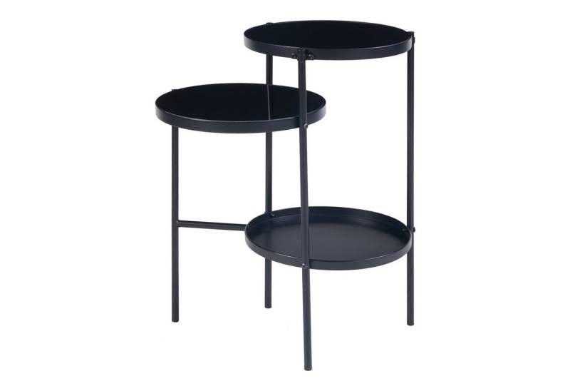 en.casa Beistelltisch, »Mölndal« Metall Glas 70 x 58 x 37 cm Schwarz von en.casa