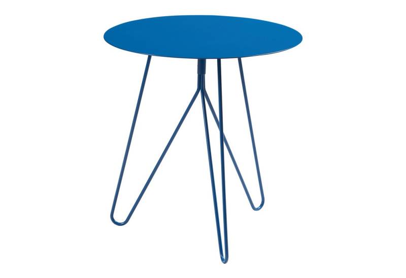 en.casa Beistelltisch, »Nopimi« Metall rund 45 x Ø43 cm Blau, matt von en.casa