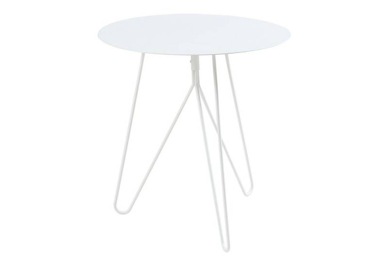 en.casa Beistelltisch, »Nopimi« Metall rund 45 x Ø43 cm Weiß, matt von en.casa