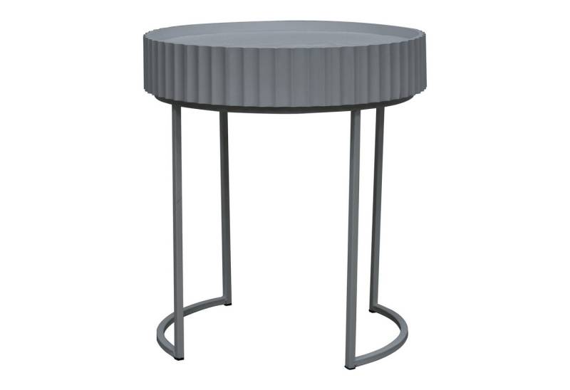 en.casa Beistelltisch, »Rill« rund Metallgestell 46 x Ø40 cm Grau von en.casa