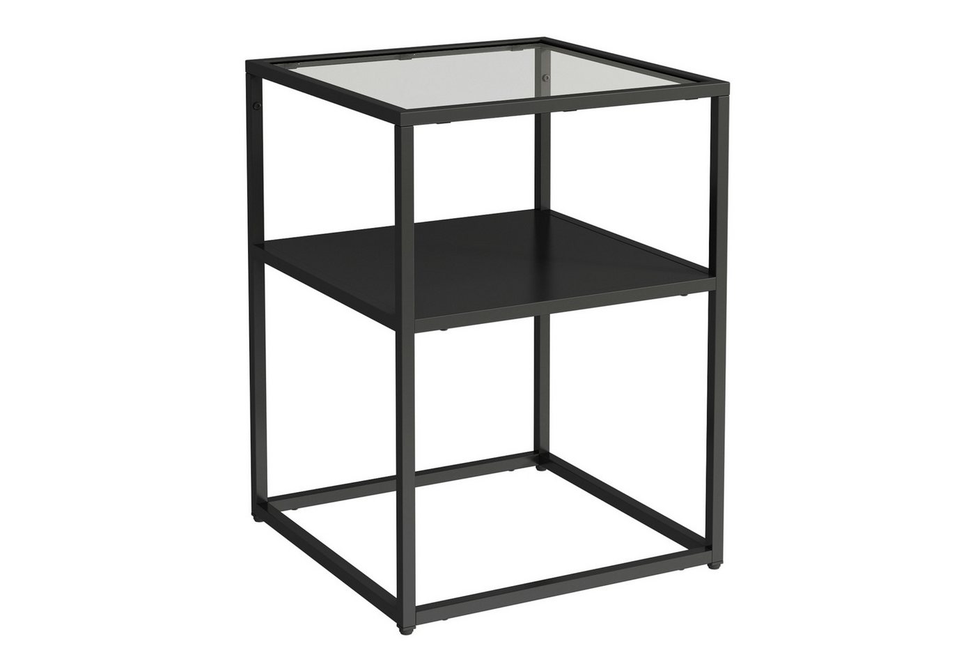 en.casa Beistelltisch, »Solund« Stahl Glas 55 x 40 x 40 cm Schwarz, matt en.casa Beistelltisch, »Solund« Stahl Glas 55 x 40 x 40 cm Schwarz, matt von en.casa