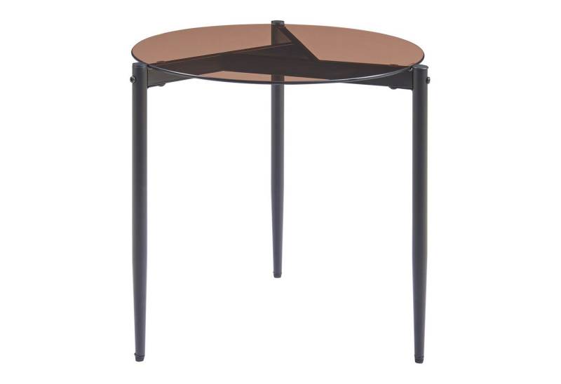 en.casa Beistelltisch, »Ulökantaa« rund Ø50 x 50 cm Metallgestell Rauchglas, braun en.casa Beistelltisch, »Ulökantaa« rund Ø50 x 50 cm Metallgestell Rauchglas, braun von en.casa