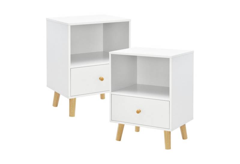 en.casa Beistelltisch (2er Set), Beistelltisch »Sundsvall« Weiß von en.casa