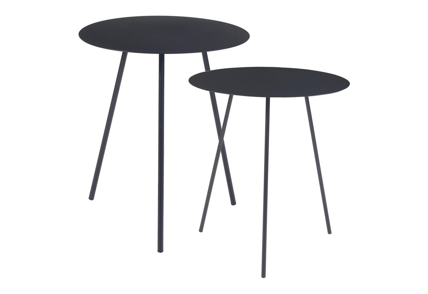 en.casa Beistelltisch (2er Set), »Sula« Metall Schwarz von en.casa