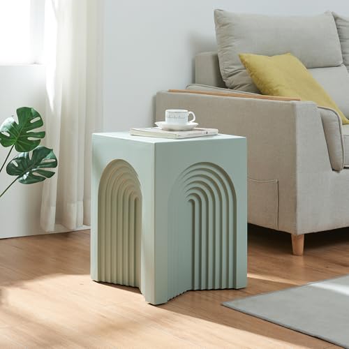 [en.casa] Beistelltisch Elverumn Couchtisch Wohnzimmertisch im Arch-Design quadratisch 45 x 35 x 35 cm fertig montiert Würfel Sofatisch Grün, matt von [en.casa]
