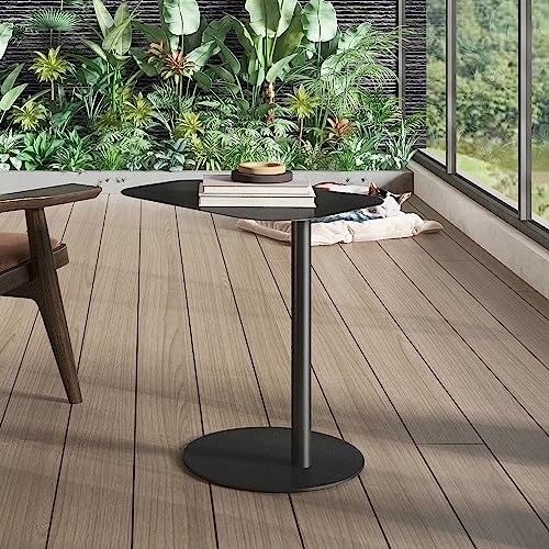 [en.casa] Beistelltisch Nastätten Gartentisch Couchtisch mit Metallgestell Sofatisch modernes Design für Wohnzimmer Schlafzimmer Balkon Terrasse 50x50x38 cm Schwarz, matt von [en.casa]