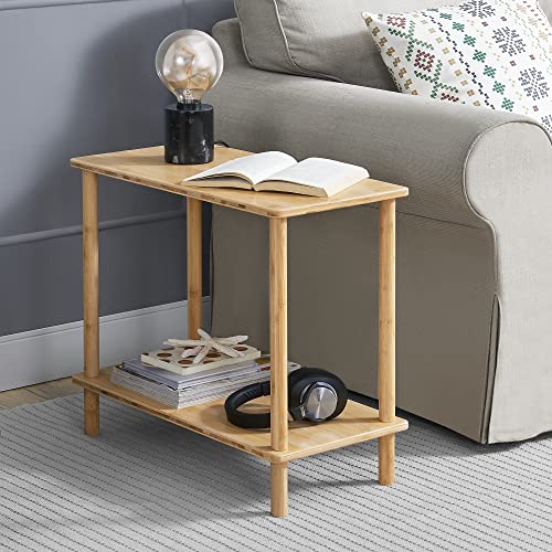 [en.casa] Beistelltisch Paimio Konsolentisch Wohnzimmertisch Bambus Kleiner Tisch mit Ablage Sofatisch Modern von [en.casa]