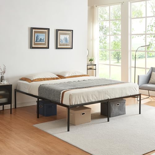 [en.casa] Bett Vårdö 180 x 200 cm Metallbett Bettgestell Doppelbett Schlafzimmer Bettrahmen aus Stahl Schwarz von [en.casa]