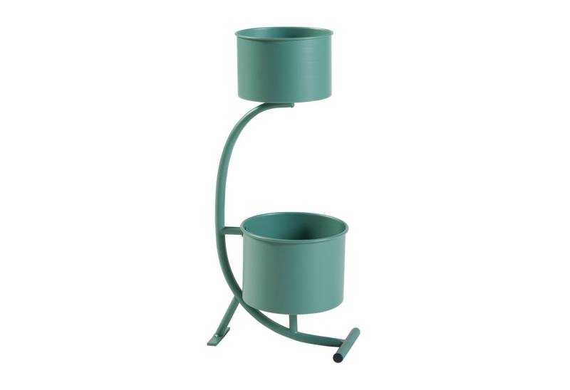 en.casa Blumenständer, »Almelo« mit Pflanzentöpfen 63x29x21cm Metall Grün von en.casa