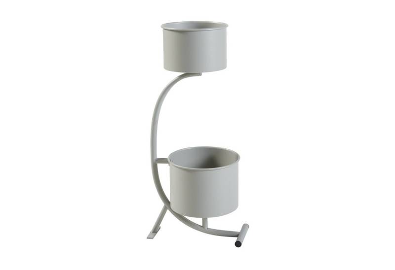 en.casa Blumenständer, »Almelo« mit Pflanzentöpfen 63x29x21cm Metall Hellgrau von en.casa
