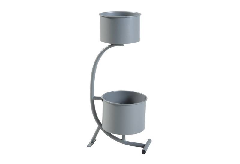 en.casa Blumenständer, »Almelo« mit Pflanztenöpfen 63x29x21cm Metall Grau von en.casa