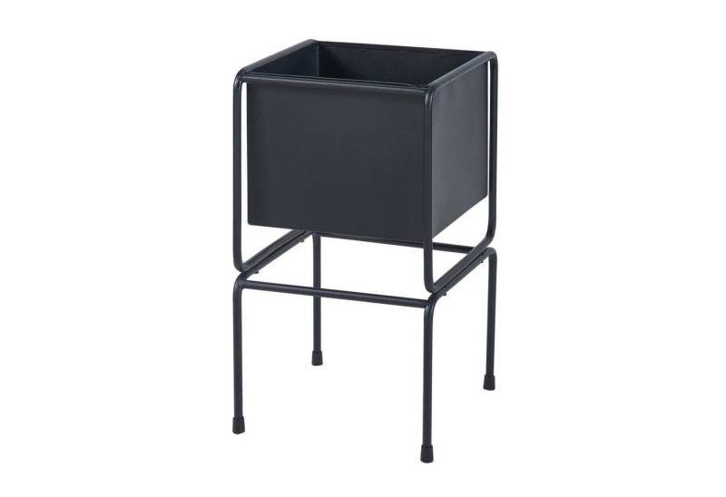 en.casa Blumenständer, »Sveio« mit einem Kasten Metall 36 x 20 x 20 cm Schwarz von en.casa