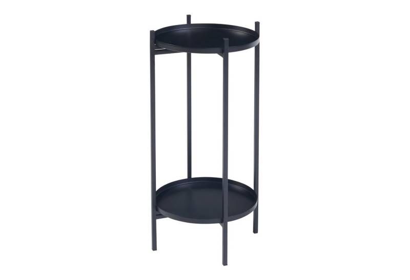 en.casa Blumenständer, »Tuusula« mit 2 Ablagen Metall 54 x 25 cm Schwarz von en.casa