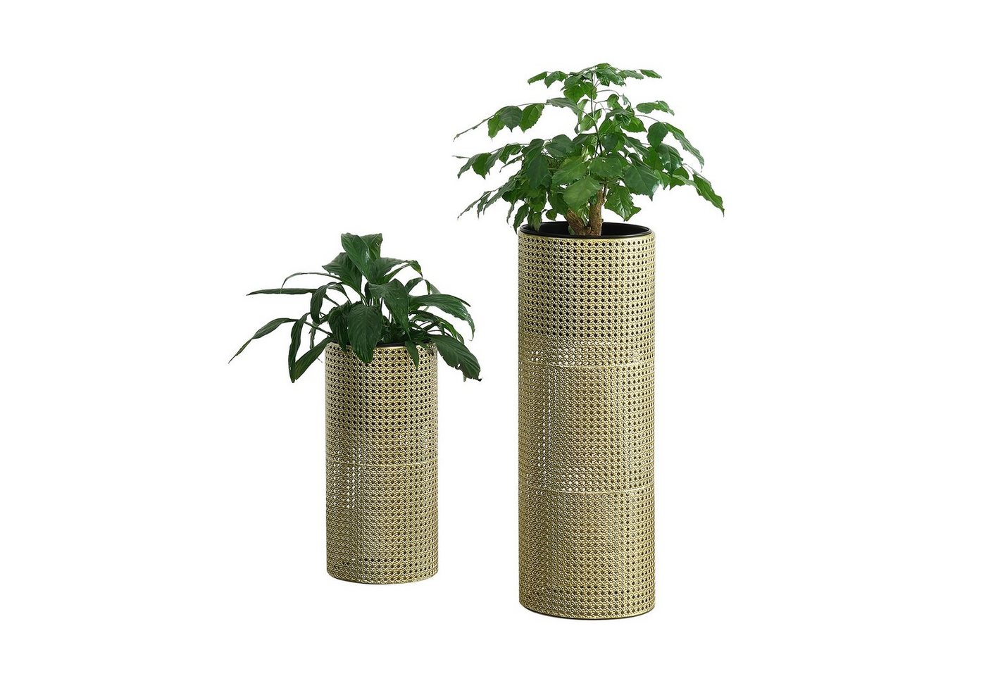 en.casa Blumenständer (2 St), »Lüttich« 2er Set Pflanzenständer Metall Goldfarben/Schwarz von en.casa