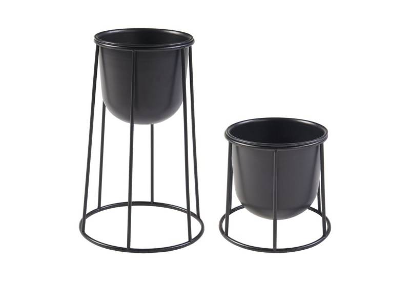 en.casa Blumenständer (2 St), »Nesseby« 2er Set Metall Schwarz von en.casa