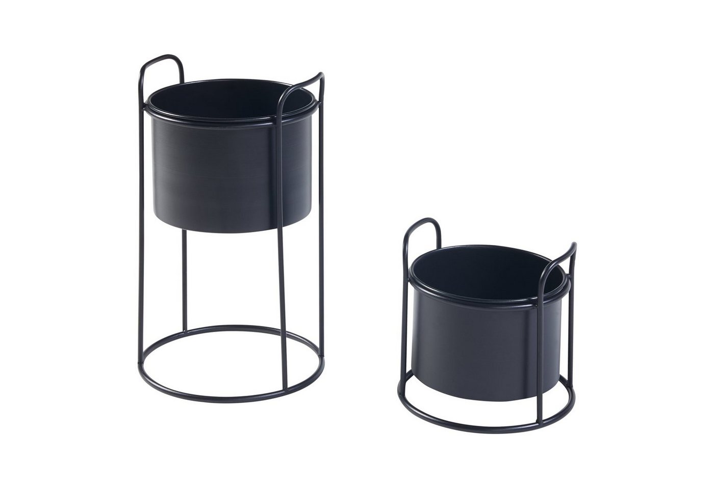 en.casa Blumenständer (2 St), »Orsa« 2er Set Metall Schwarz von en.casa
