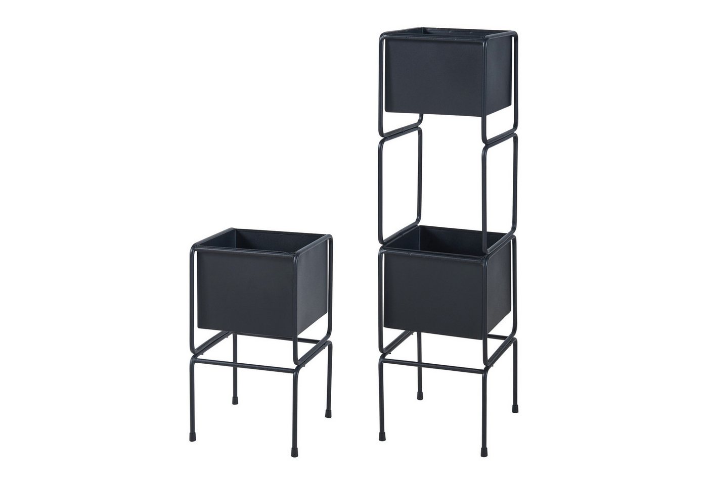 en.casa Blumenständer (2 St., 2er Set), »Sveio« Metall Schwarz von en.casa