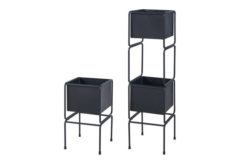 en.casa Blumenständer (2 St., 2er Set), »Sveio« Metall Schwarz von en.casa
