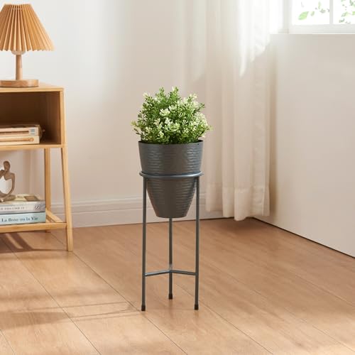 [en.casa] Blumenständer Asten Pflanzenständer mit Blumentopf Metall Schwarz Blumentopfständer Pflanzenregal 40,5x16 cm Blumensäule für innen von [en.casa]