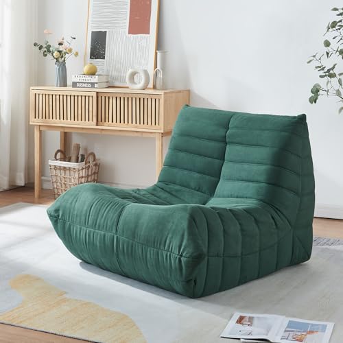 [en.casa] Bodensessel Kodsø Bodenstuhl mit Rückenlehne Lesesessel gepolstert Bodensofa 75 x 90 x 100 cm Relaxsessel Mikrofaser Grün von [en.casa]