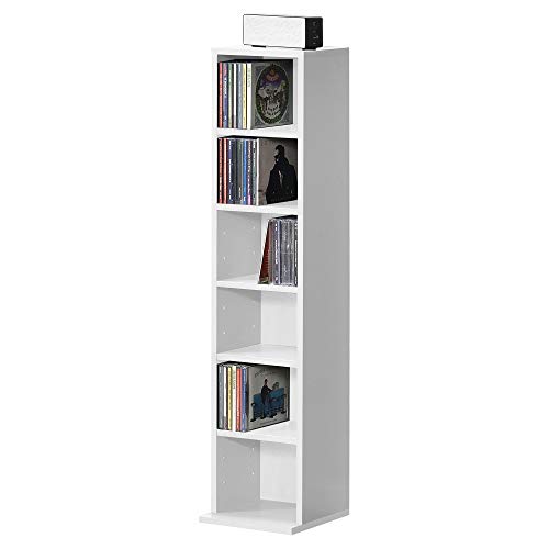 [en.casa] Bücherregal Tynset 90 x 20 x 20 cm CD Regal Standregal Regal Aufbewahrung 6 Fächer Weiß von [en.casa]