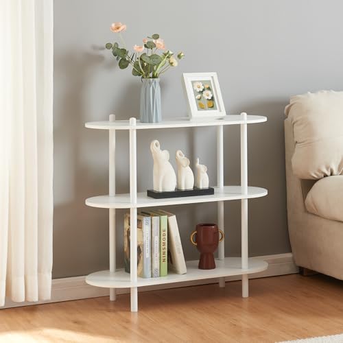[en.casa] Bücherregal Øvre Standregal mit 3 Ablagen Bücherschrank Regal 76,5x80x30 cm Weiß von [en.casa]