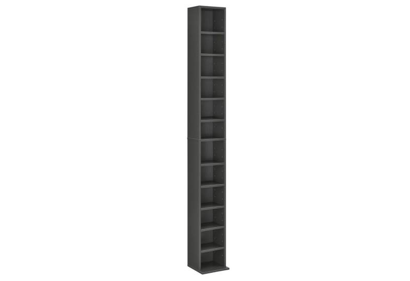 en.casa CD-Regal, »Tynset« 175x20x20 cm Standregal mit 12 Fächern Dunkelgrau von en.casa