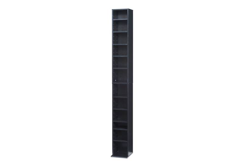 en.casa CD-Regal, »Tynset« 175x20x20 cm Standregal mit 12 Fächern Schwarz von en.casa