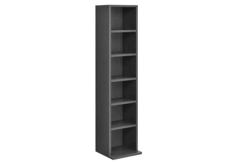 en.casa CD-Regal, »Tynset« 90x20x20 cm Standregal mit 6 Fächern Dunkelgrau von en.casa