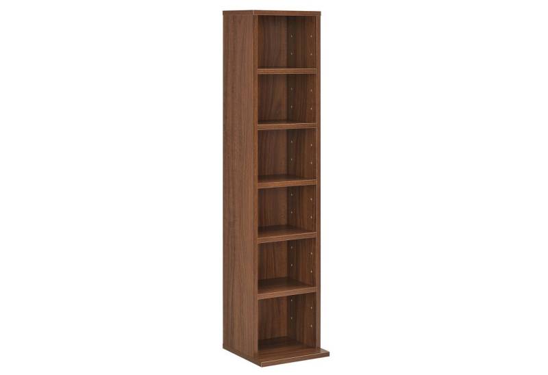 en.casa CD-Regal, »Tynset« 90x20x20 cm Standregal mit 6 Fächern Walnussoptik von en.casa
