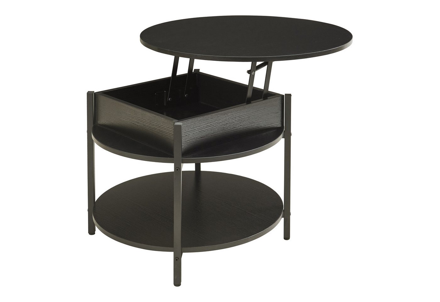 en.casa Couchtisch, »Kandas« mit Hebeplatte rund 70 x 49 cm Schwarz en.casa Couchtisch, »Kandas« mit Hebeplatte rund 70 x 49 cm Schwarz von en.casa