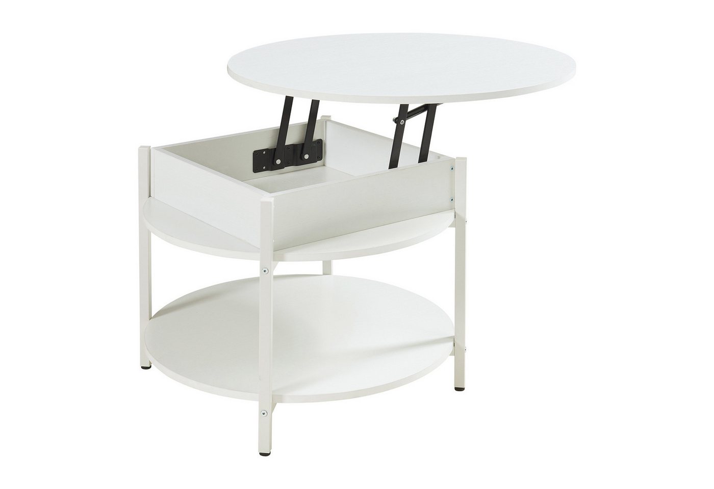 en.casa Couchtisch, »Kandas« mit Hebeplatte rund 70 x 49 cm Weiß en.casa Couchtisch, »Kandas« mit Hebeplatte rund 70 x 49 cm Weiß von en.casa