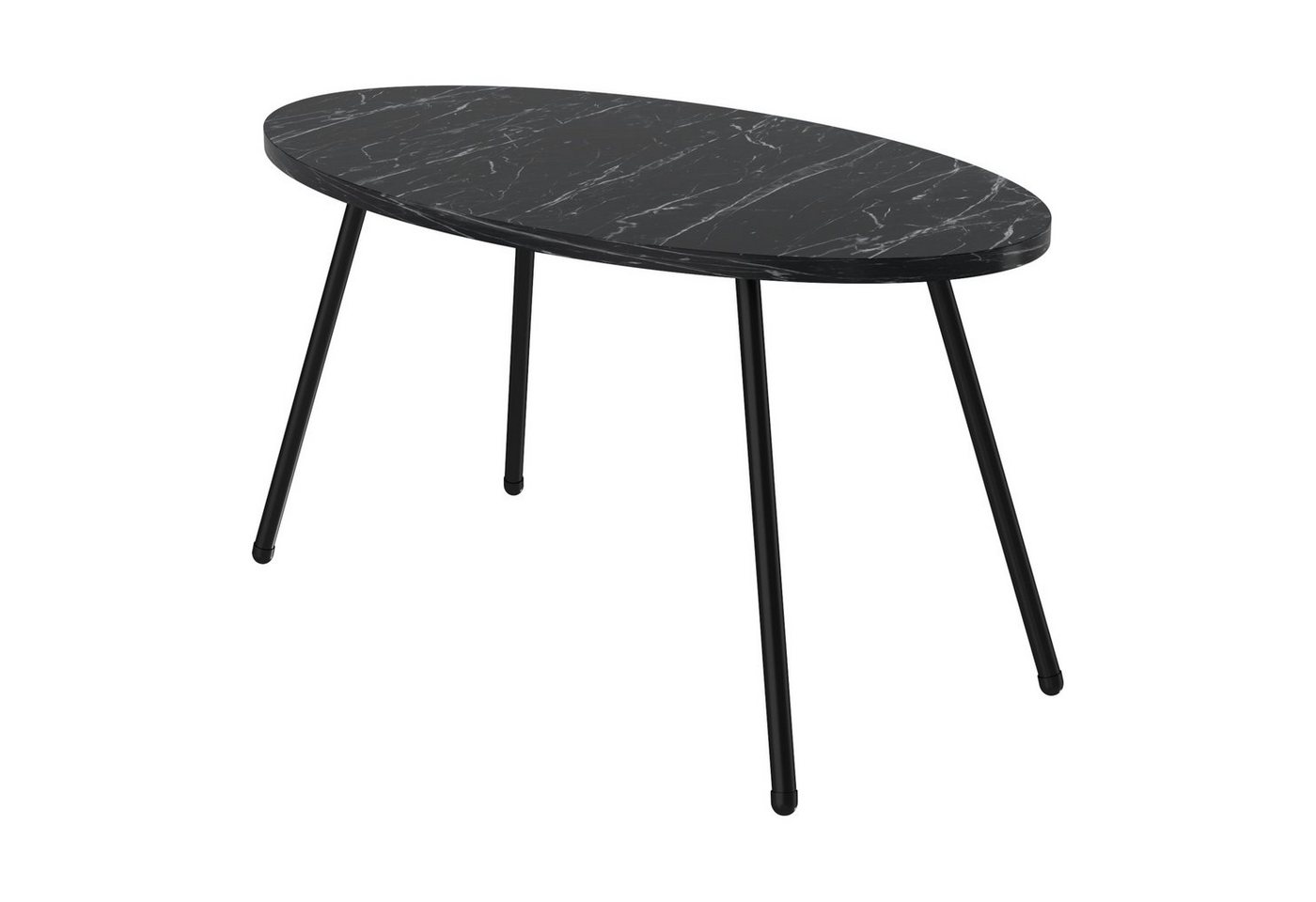 en.casa Couchtisch, »Skærbæk« Sofatisch oval 43 x 90 x 50 cm Marmor, schwarz von en.casa