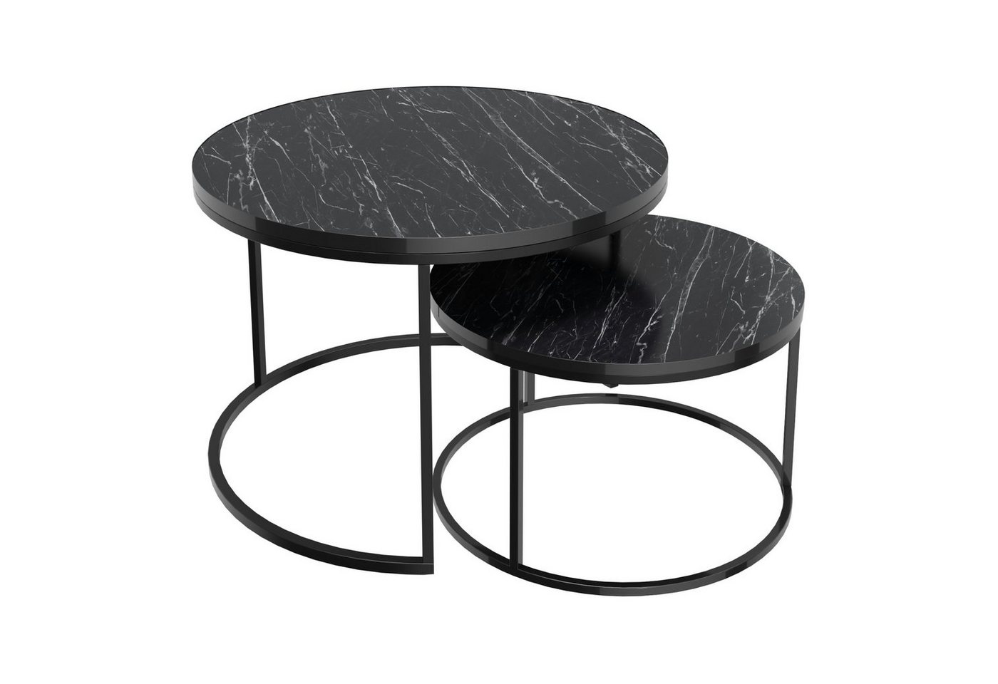 en.casa Couchtisch, »Skagen« Beistelltisch im 2er Set rund Marmor, schwarz en.casa Couchtisch, »Skagen« Beistelltisch im 2er Set rund Marmor, schwarz von en.casa