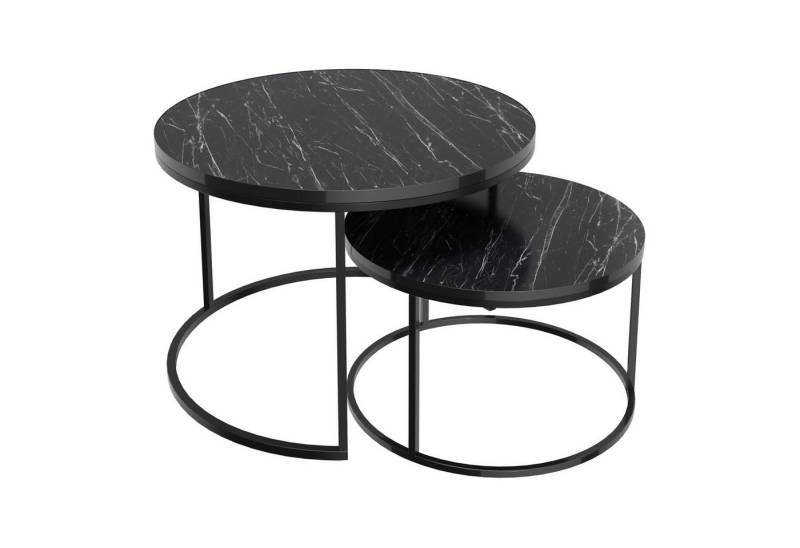 en.casa Couchtisch, »Skagen« Beistelltisch im 2er Set rund Marmor, schwarz en.casa Couchtisch, »Skagen« Beistelltisch im 2er Set rund Marmor, schwarz von en.casa