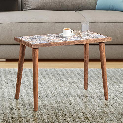 [en.casa] Couchtisch Gotland 45 x 62 x 32 cm Beistelltisch schmaler Kaffeetisch für Schlafzimmer Wohnzimmer büro eckig Sofatisch Walnuss-Optik von [en.casa]