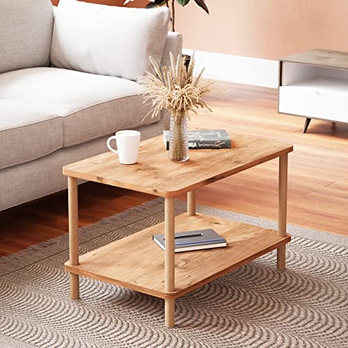 [en.casa] Couchtisch Jelling Wohnzimmertisch Rechteckig Kaffeetisch 43 x 70 x 44 cm Sofatisch Holzoptik von [en.casa]