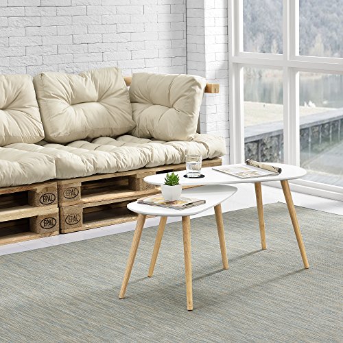 [en.casa] Couchtisch Set Beistelltisch 2er Set Weiß MDF/Kiefernholz von [en.casa]