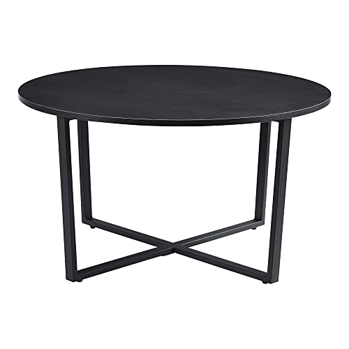 [en.casa] Couchtisch Vadstena 45x80cm Beistelltisch rund Wohnzimmertisch Couchtisch Sofatisch Stahlgestell Schwarz von [en.casa]