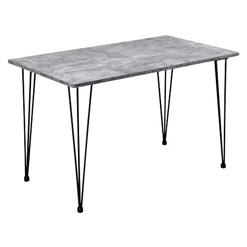 [en.casa] Design Esstisch 'Kiel' in Beton-Optik 120x70cm - Küchentisch Esszimmertisch Tisch mit Hairpin-Legs von [en.casa]