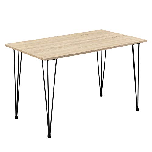 [en.casa] Design Esstisch 'Kiel' in Eichen-Optik 120x70cm - Küchentisch Esszimmertisch Tisch mit Hairpin-Legs von [en.casa]