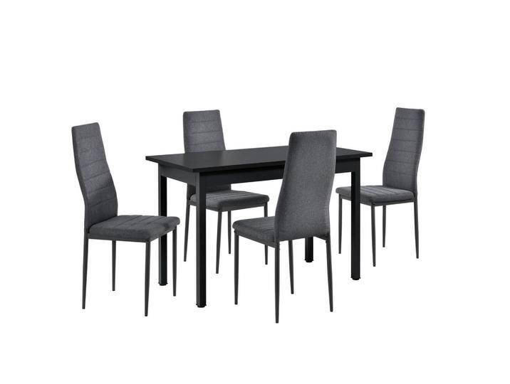 [en.casa] ESSGRUPPE, Schwarz, 4-Sitzer, Rechteckig, 120x75x60 cm, Esszimmer, Bänke, Tisch- & Eckbankgruppen von [en.casa]