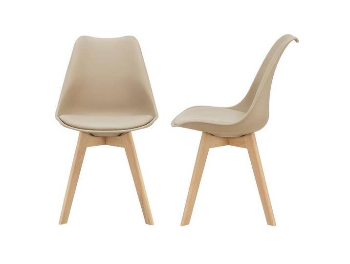 [en.casa] ESSZIMMERSTUHL-SET, Beige, Leder, 49x81x57 cm, Esszimmer, Stühle, Esszimmerstühle, Vierfußstühle von [en.casa]