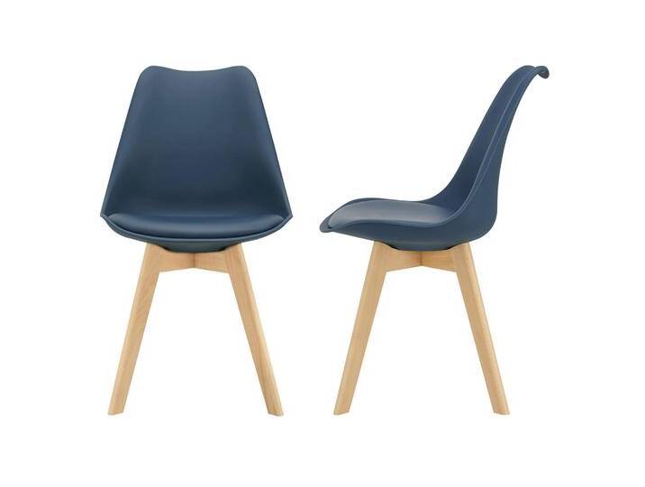 [en.casa] ESSZIMMERSTUHL-SET, Blau, Leder, 49x81x57 cm, Esszimmer, Stühle, Esszimmerstühle, Vierfußstühle von [en.casa]