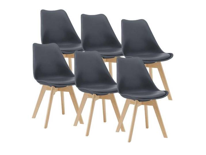 [en.casa] ESSZIMMERSTUHL-SET, Grau, Leder, 49x81x57 cm, Esszimmer, Stühle, Esszimmerstühle, Vierfußstühle von [en.casa]
