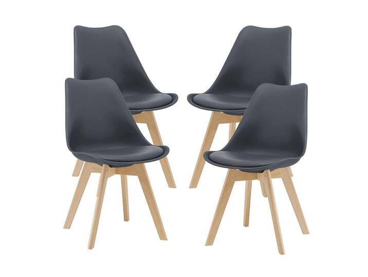 [en.casa] ESSZIMMERSTUHL-SET, Grau, Leder, 49x81x57 cm, Esszimmer, Stühle, Esszimmerstühle, Vierfußstühle von [en.casa]