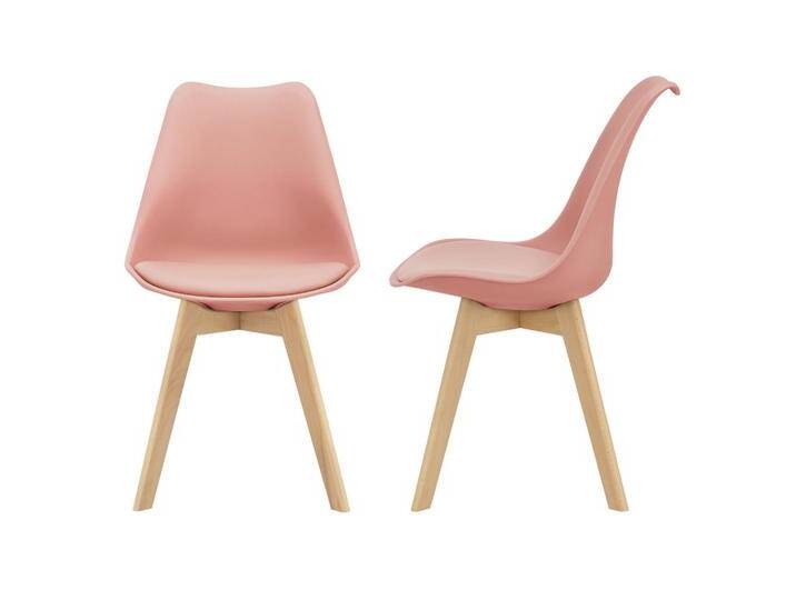 [en.casa] ESSZIMMERSTUHL-SET, Hellrosa, Leder, 49x81x57 cm, Esszimmer, Stühle, Esszimmerstühle, Vierfußstühle von [en.casa]